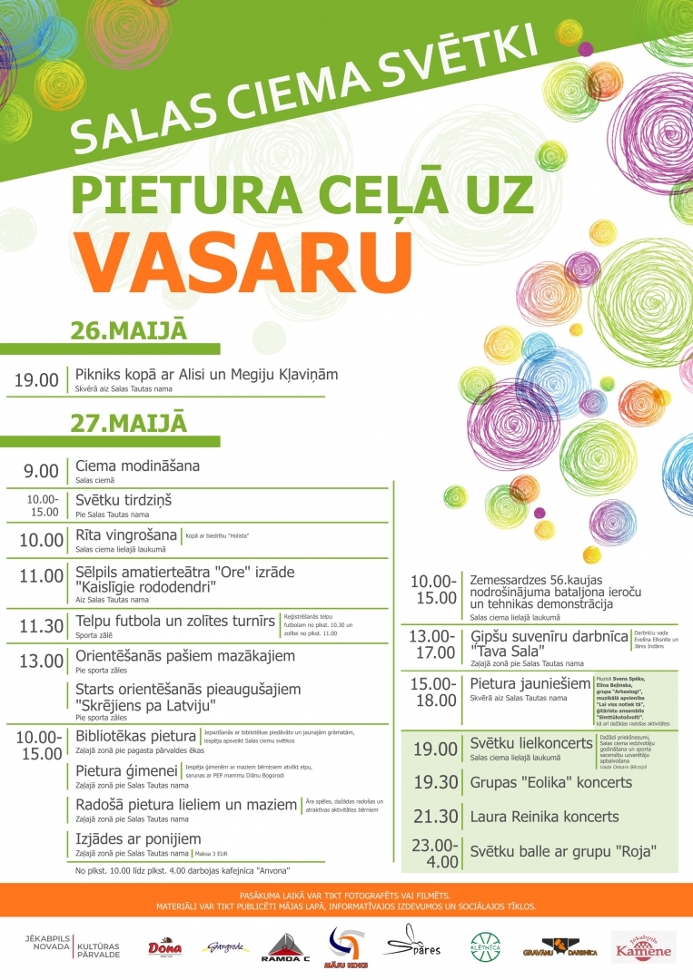 Salas ciema svētki “Pietura ceļā uz vasaru” programma