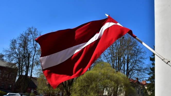 Latvijas karogs un koki