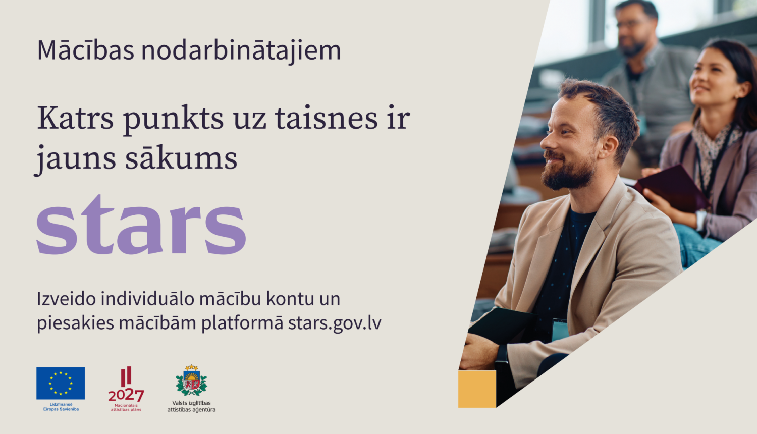 Izveidot kontu un pieteikties  mācībām platformā stars.gov.lv