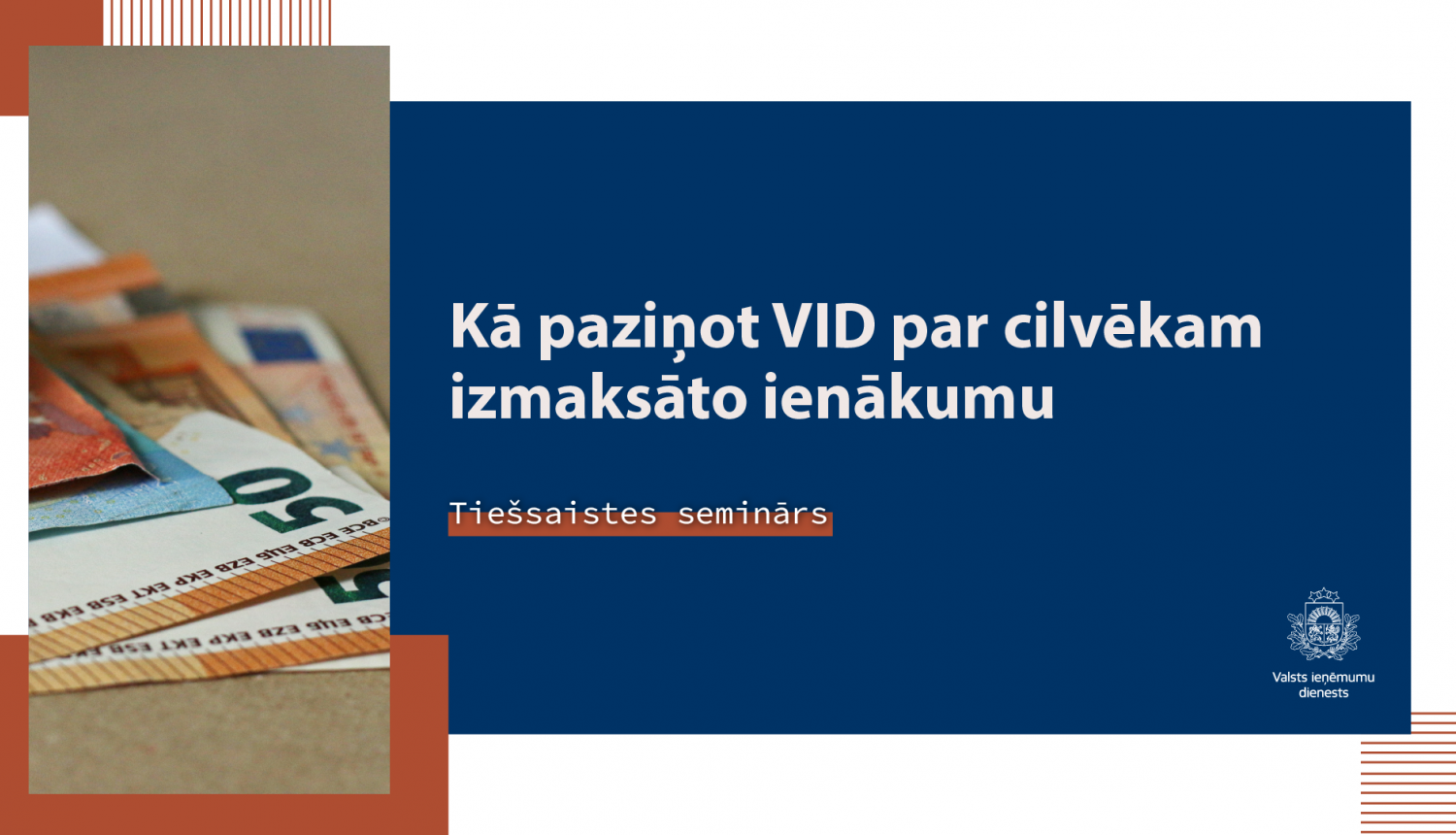 Informatīvs plakāts - virsraksts uz zilgana fona