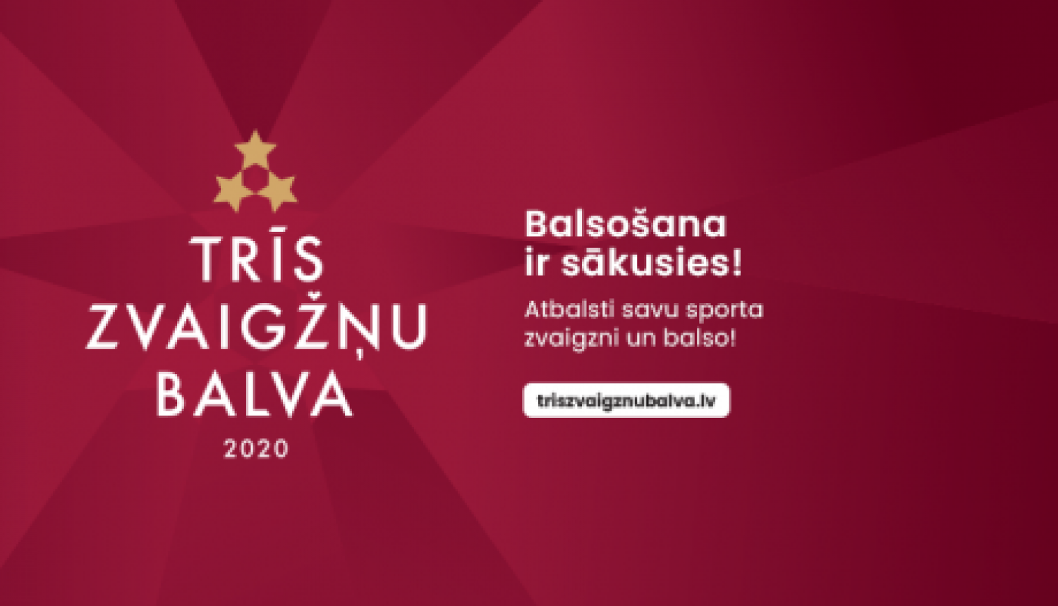 Jēkabpils pilsētas pašvaldība ir izvirzīta “TRĪS ZVAIGŽŅU BALVA 2020” nominācijā “GADA SPORTA PAŠVALDĪBA”