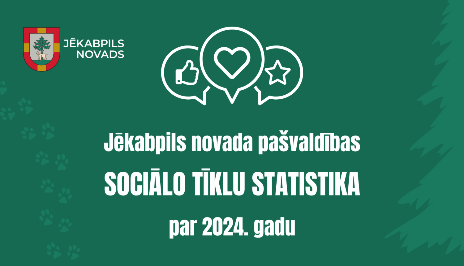 Titullapa ar uzrakstu Jēkabpils novada pašvaldības sociālo tīklu statistika par 2024. gadu