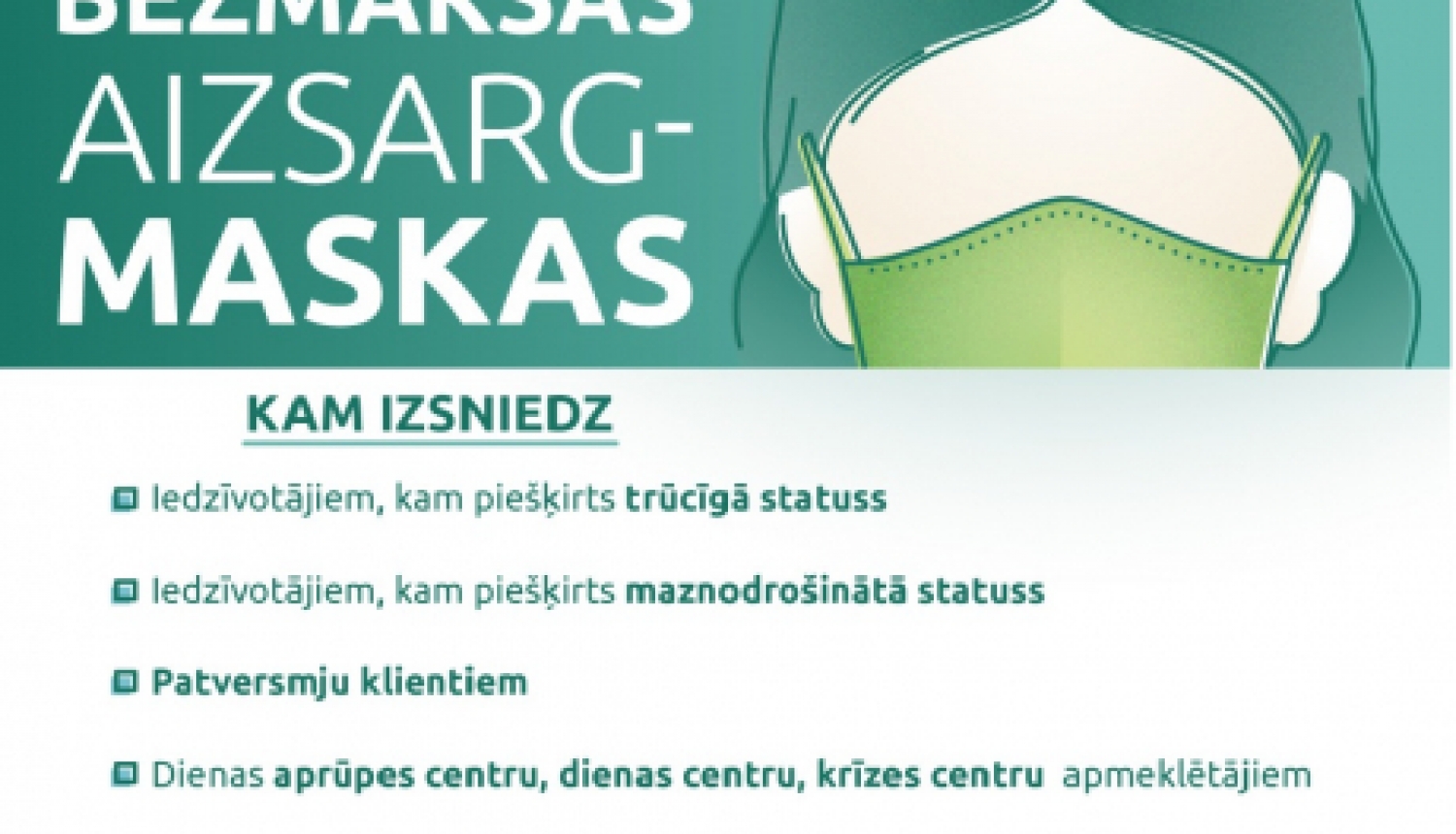 Nākošnedēļ uzsāks sejas masku dalīšanu atsevišķām iedzīvotāju grupām